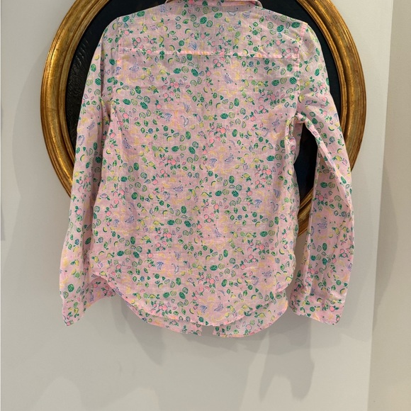 Lilly Pulitzer Pink and Green Floral Blouse - Picture 3 of 6